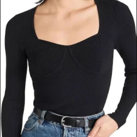 Madewell Wide Rib Sweater Knit Top - Picture 1 of 4